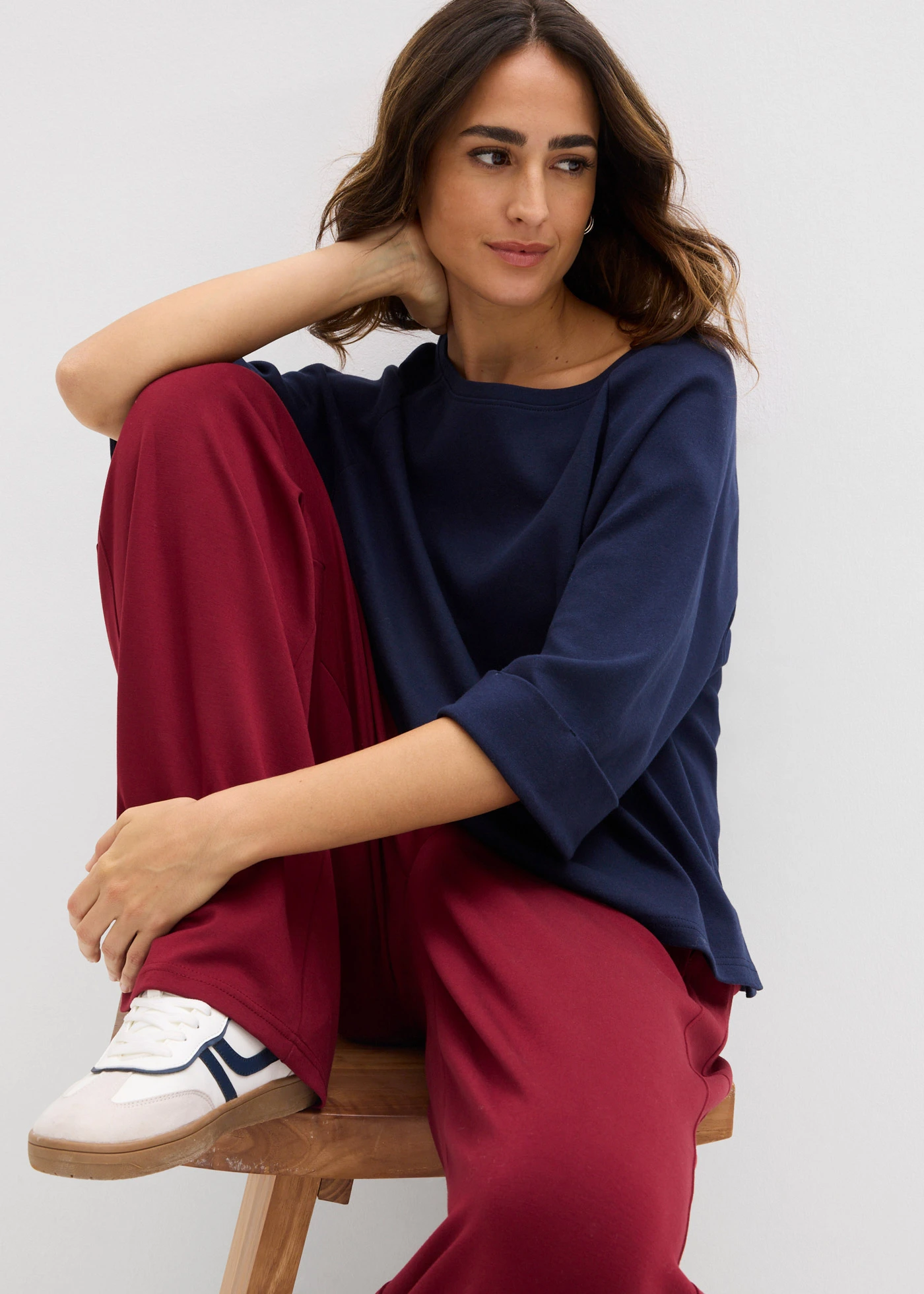 T-shirt à manches raglan en coton épais • bleu foncé • Boutique bonprix