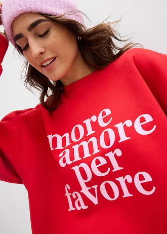 Sweat-shirt oversize • fraise-rose cristal imprimé • Boutique bonprix