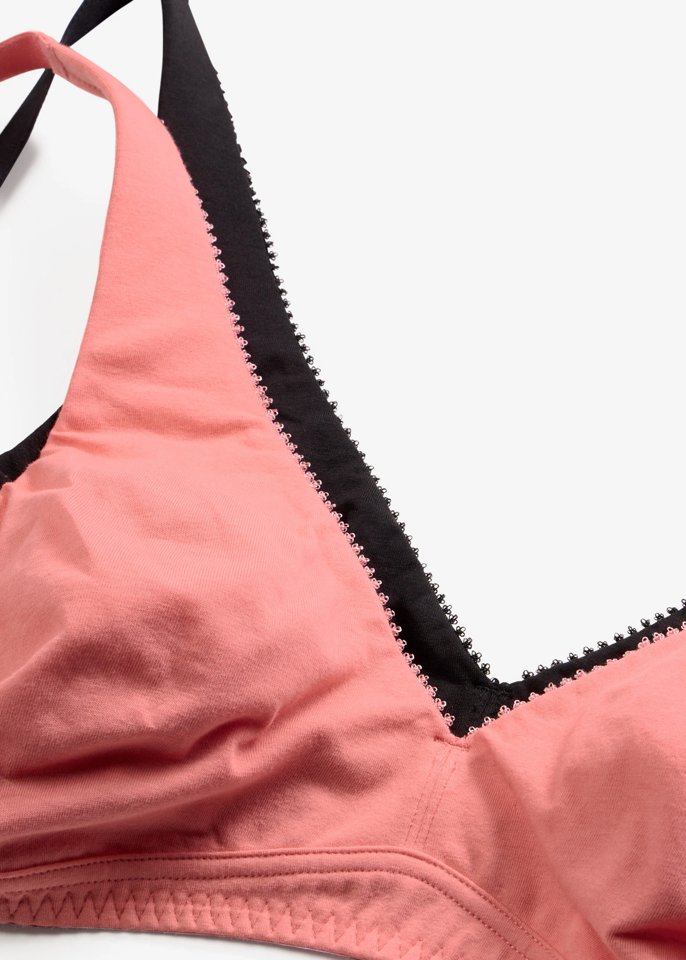 Braletka bez kostic, z bavlny (2 ks v balení) • korálově pink + černá • bonprix obchod