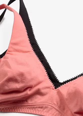 Braletka bez kostic, z bavlny (2 ks v balení) • korálově pink + černá • bonprix obchod