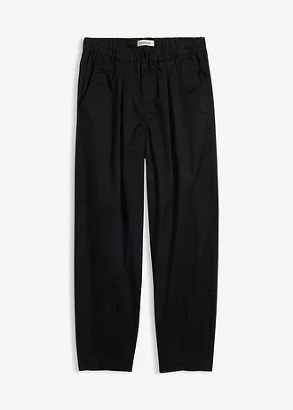 Pantaloni barrel din twill cu talie comodă • negru • magazin bonprix