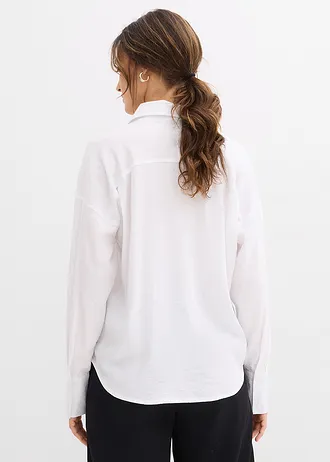 Overhemdblouse van viscose mix • wit • bonprix online shop