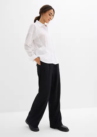 Overhemdblouse met zakken in een viscose mix • wit • bonprix online shop