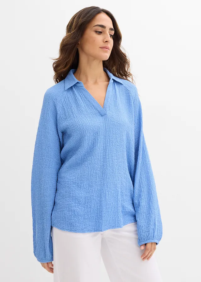 Tuniek met viscose, Kleur: middenblauw