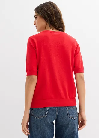 Fijngebreide trui, Kleur: aardbeirood