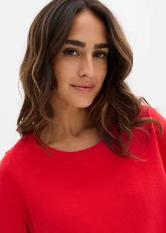 Finom kötésű pulóver • eperpiros • bonprix áruház