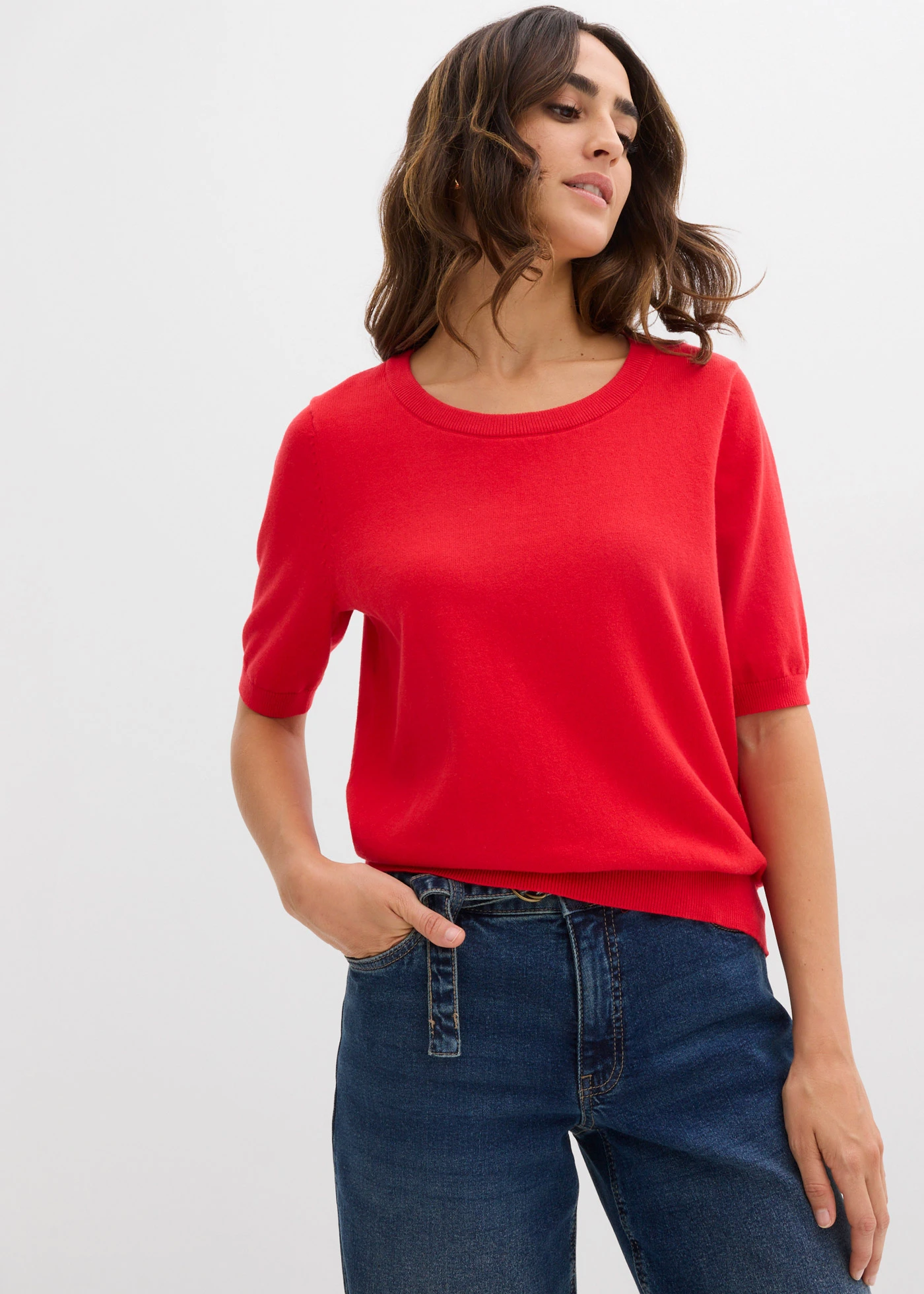 Cienki sweter • truskawkowy • sklep bonprix