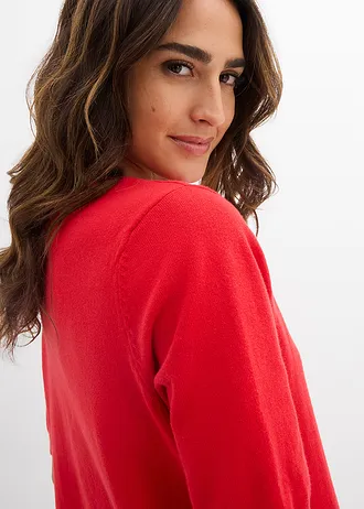 Jemne pletený pulóver • jahodová • obchod bonprix