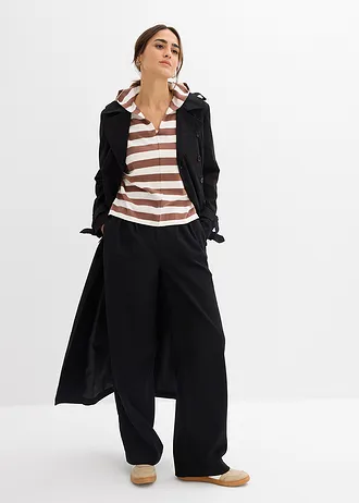 Pull oversize en fine maille • blanc nacré-marron rayé • Boutique bonprix