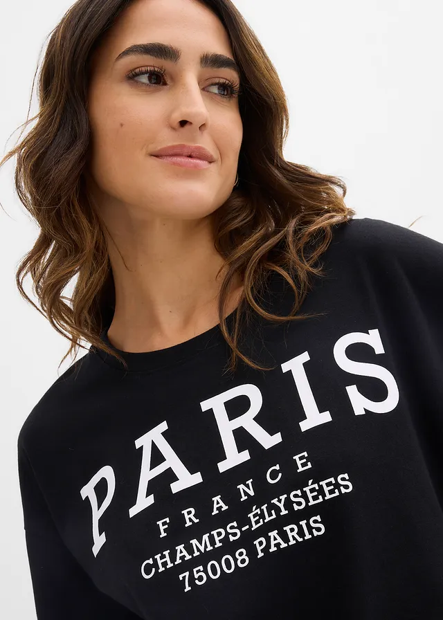 Wijd T-shirt van biologisch katoen • zwart-wit met print • product-page.page-title-suffix