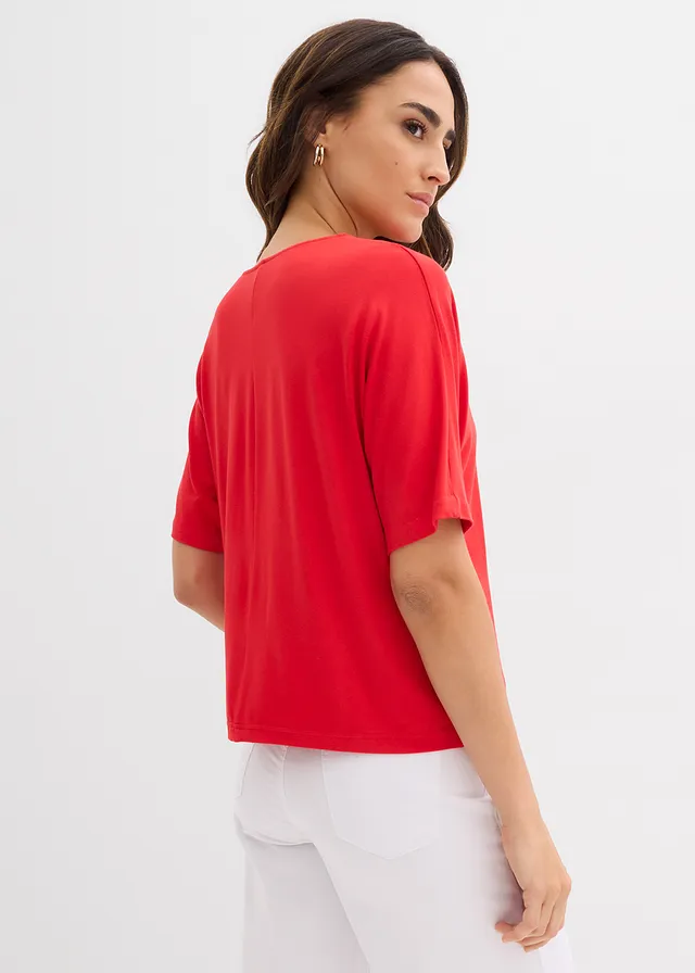 T-shirt en viscose extensible, Couleur: fraise