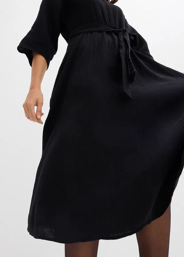 Robe midi en coton doux • noir • product-page.page-title-suffix
