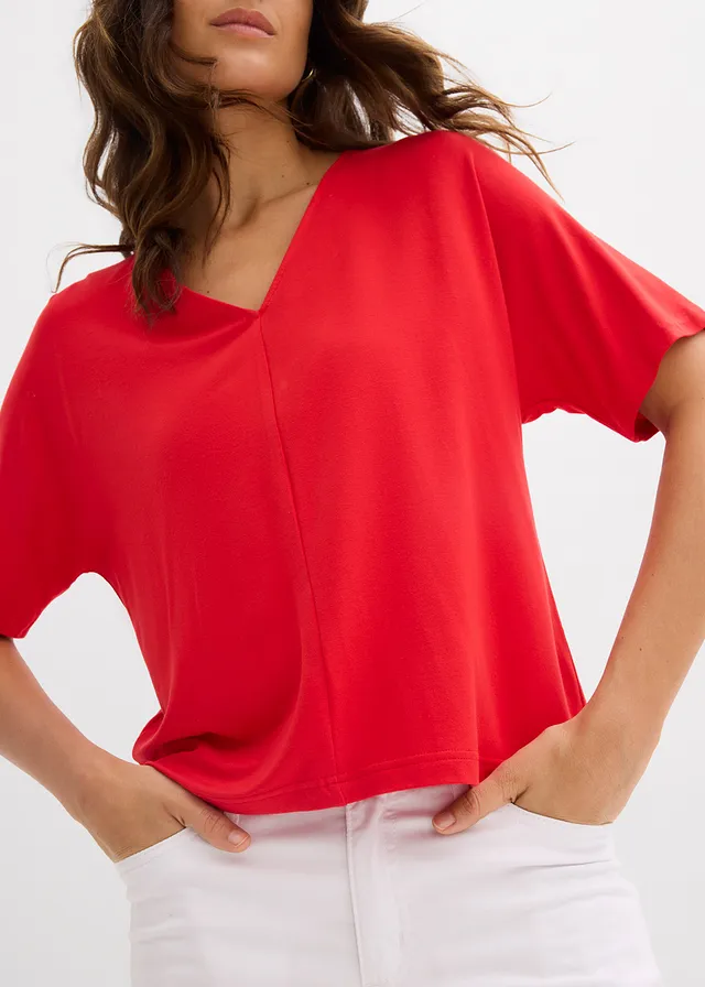 T-shirt en viscose extensible • fraise • product-page.page-title-suffix