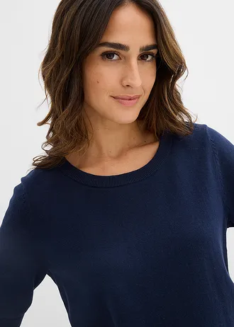 Fijngebreide trui • donkerblauw • bonprix online shop