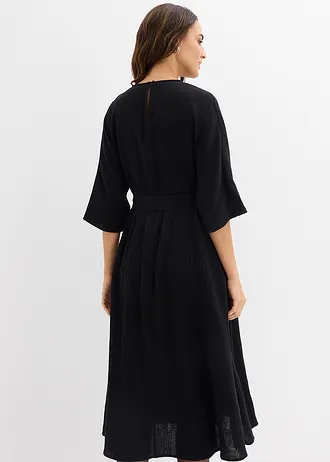 Midi jurk van zacht katoen • zwart • bonprix online shop