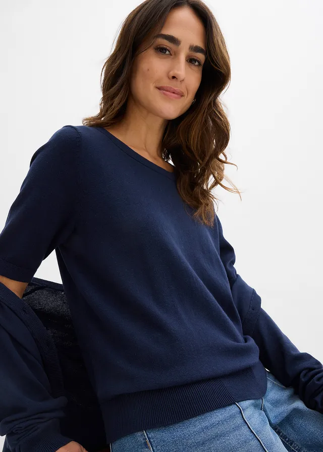 Pull en fine maille • bleu foncé • product-page.page-title-suffix