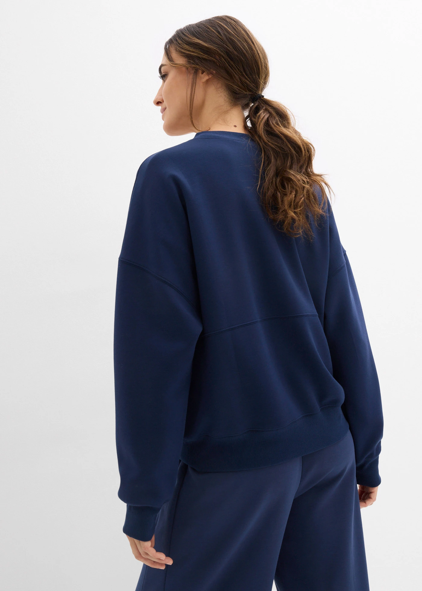 Sweat zippé oversize en matière néoprène • bleu foncé • Boutique bonprix