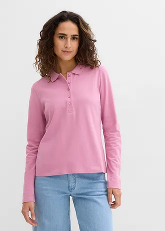 Polo tričko, piké, z bio bavlny, dlhý rukáv • slezová • obchod bonprix