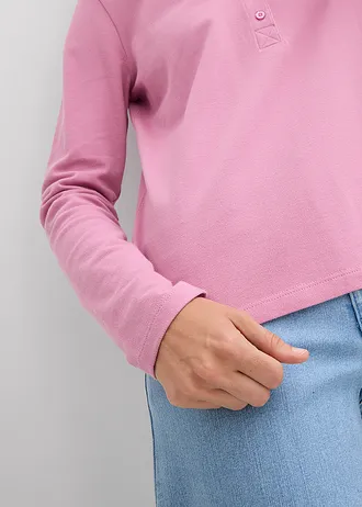 Koszulka polo z piki z czystej bawełny organicznej • róż malwowy • sklep bonprix