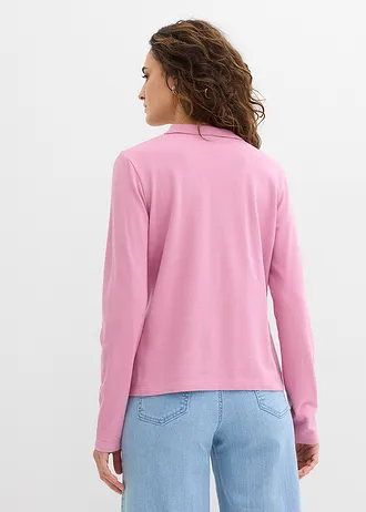 Polo tričko, piké, z bio bavlny, dlhý rukáv • slezová • obchod bonprix