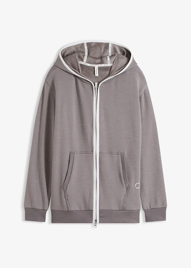 Sweat zippé chaud, séchage rapide • gris granit • Boutique bonprix