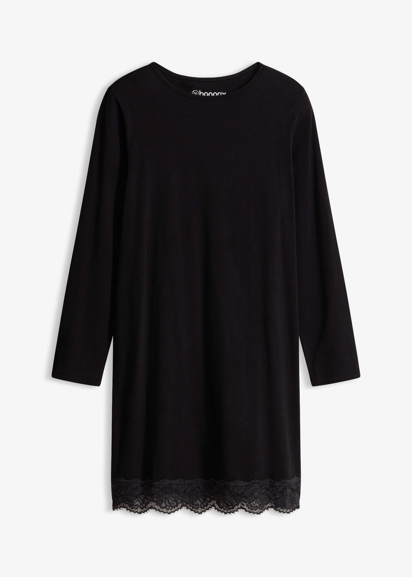 Nachthemd met kant • zwart • bonprix online shop