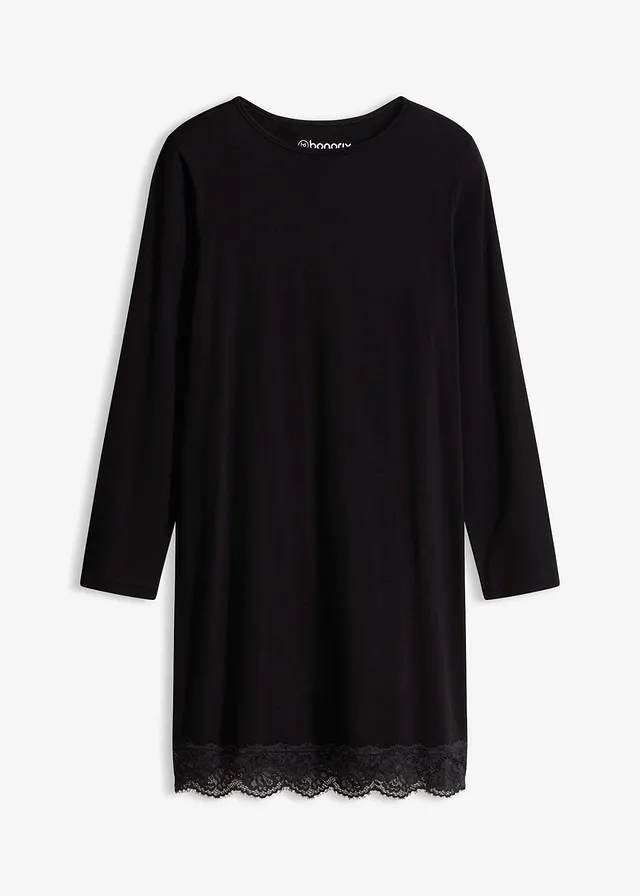 Hálóing csipkével • fekete • bonprix áruház