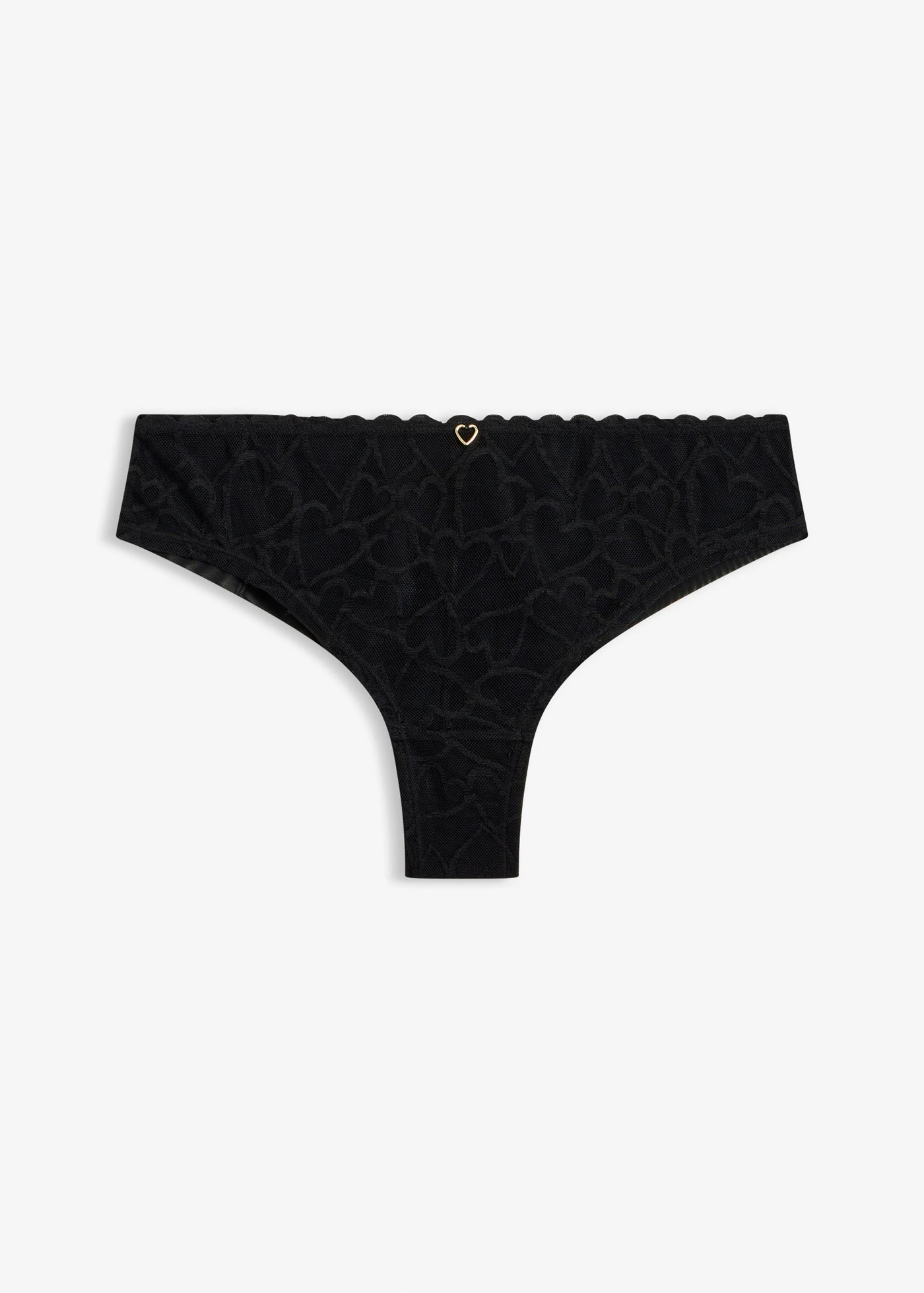 Slip brésilien en dentelle cœurs • noir • Boutique bonprix