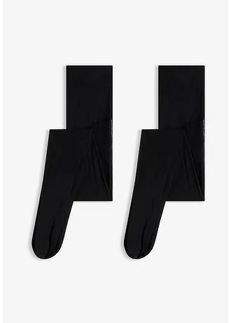 Panty met comfortabele tailleband 30 DEN (set van 2) • zwart+zwart luipaardprint • bonprix online shop