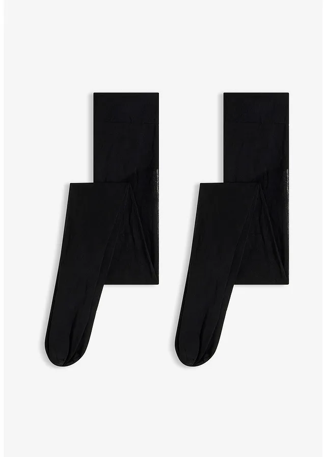 Panty met comfortabele tailleband 30 DEN (set van 2) • zwart+zwart luipaardprint • bonprix online shop