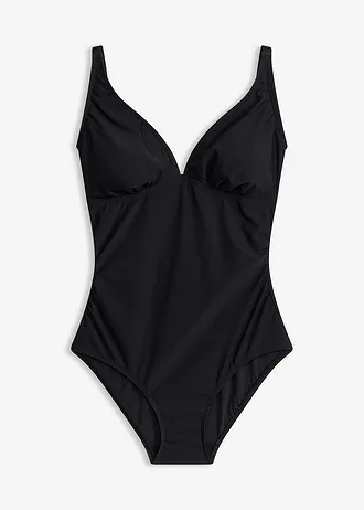 Maillot 1 pièce sculptant à encolure V, maintien léger • noir • Boutique bonprix