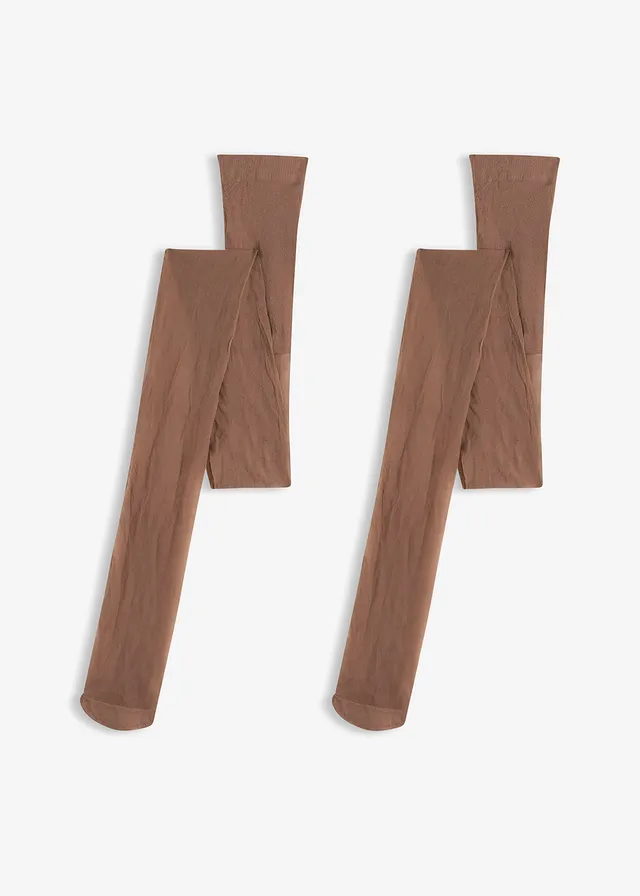 Lot de 2 collants voile 20den • marron clair • Boutique bonprix