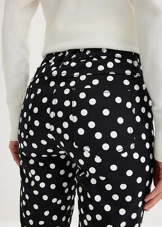 Pantalon extensible 5 poches • noir pois écru • Boutique bonprix
