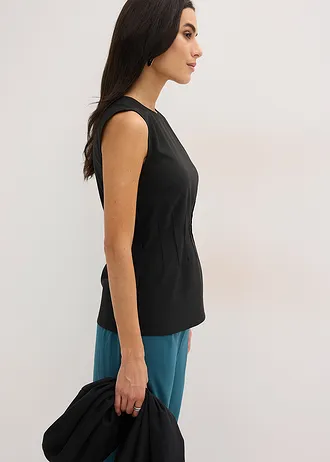 Top en bengaline • noir • Boutique bonprix