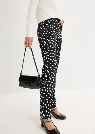 Pantalon extensible 5 poches • noir pois écru • Boutique bonprix