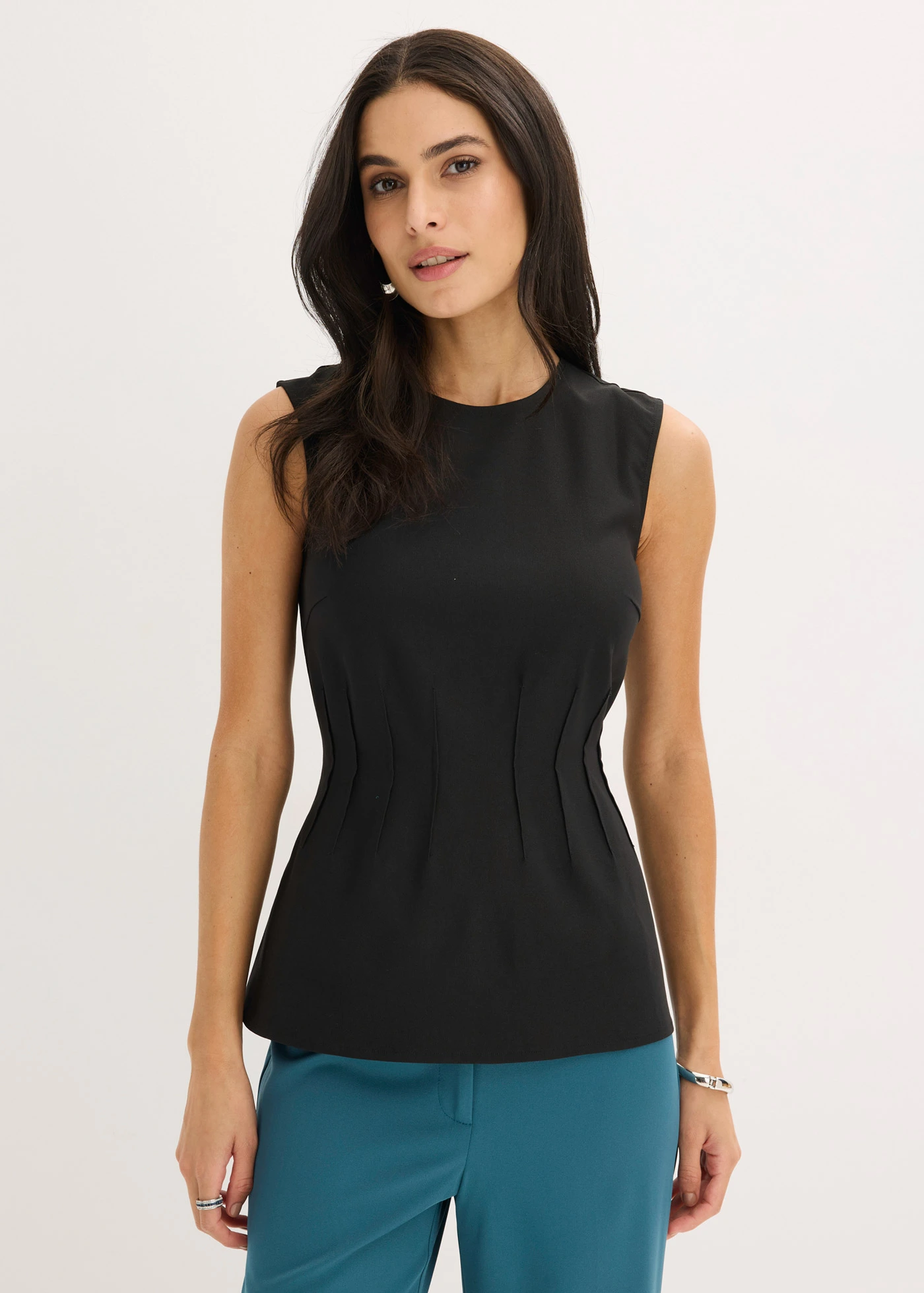Top en bengaline • noir • Boutique bonprix
