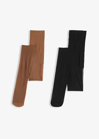 Panty (set van 2) 20 den, Kleur: zwart+lichtbruin