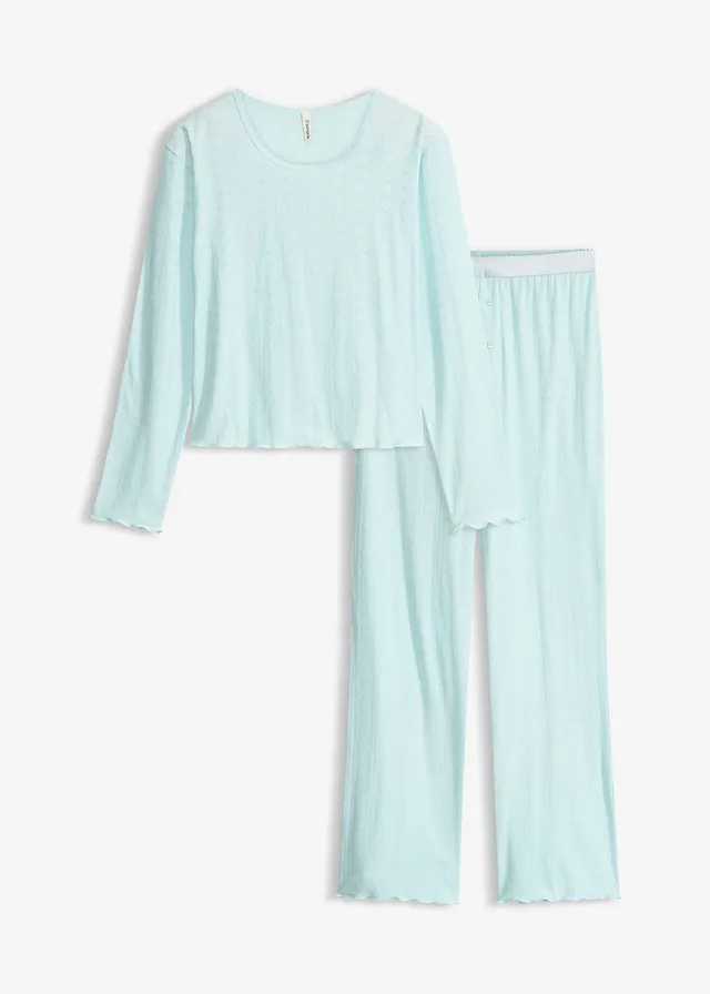 Lichte pyjama met hartjespatroon • aquapastel • bonprix online shop