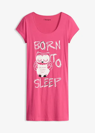 Kort nachthemd van biologisch katoen • pinklady met uilenprint • bonprix online shop