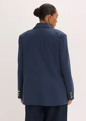 Oversized blazer, Kleur: donkerblauw