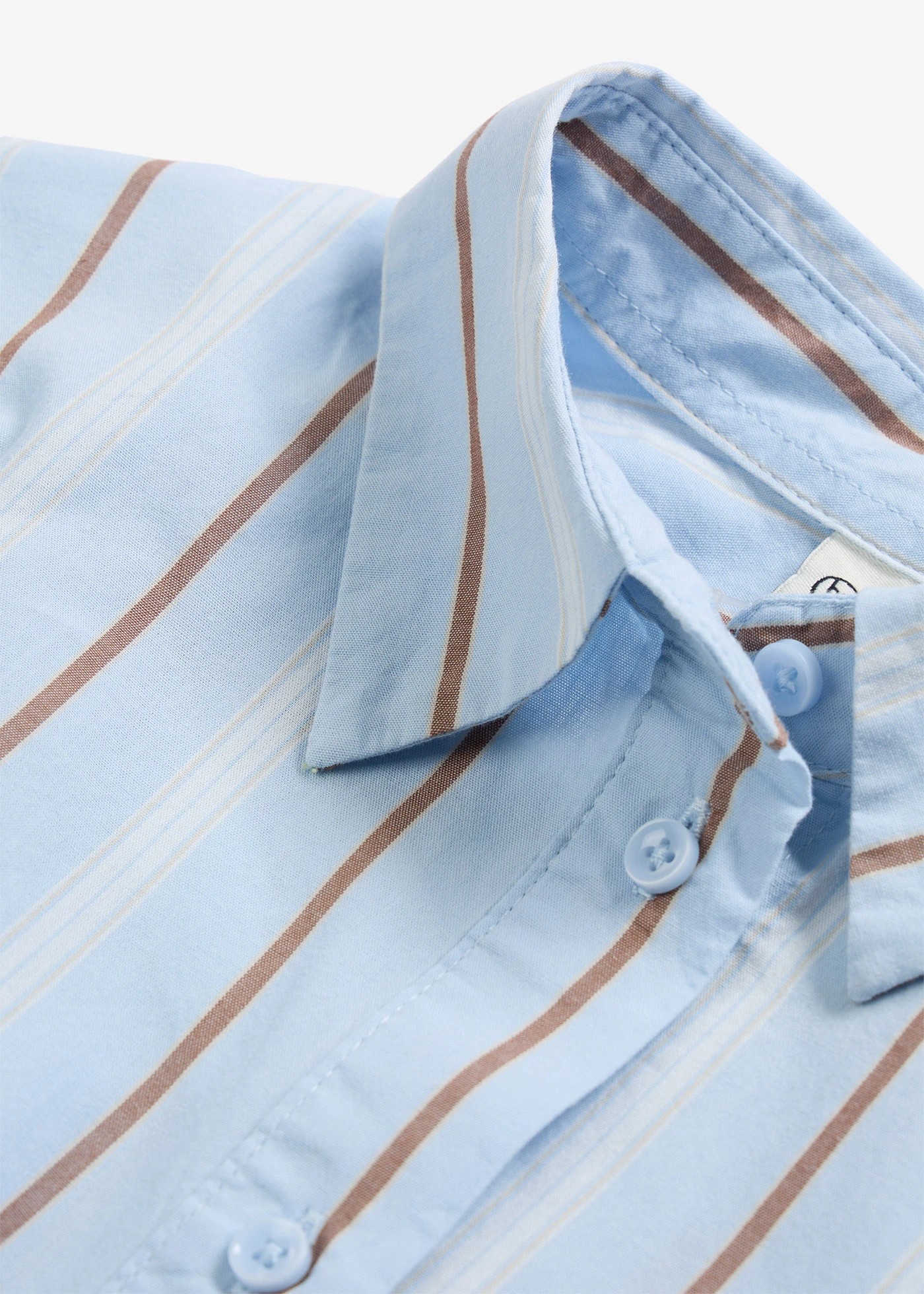 Bluzka koszulowa z czystej bawełny • niebieski pudrowy w pionowe paski • sklep bonprix