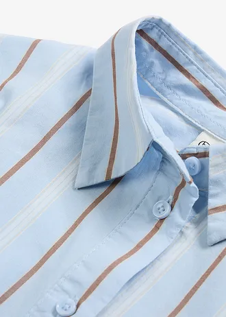Overhemdblouse van katoen • poederblauw verticaal gestreept • bonprix online shop