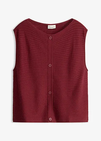 Jurk en gilet (2-dlg. set), Kleur: robijnrood