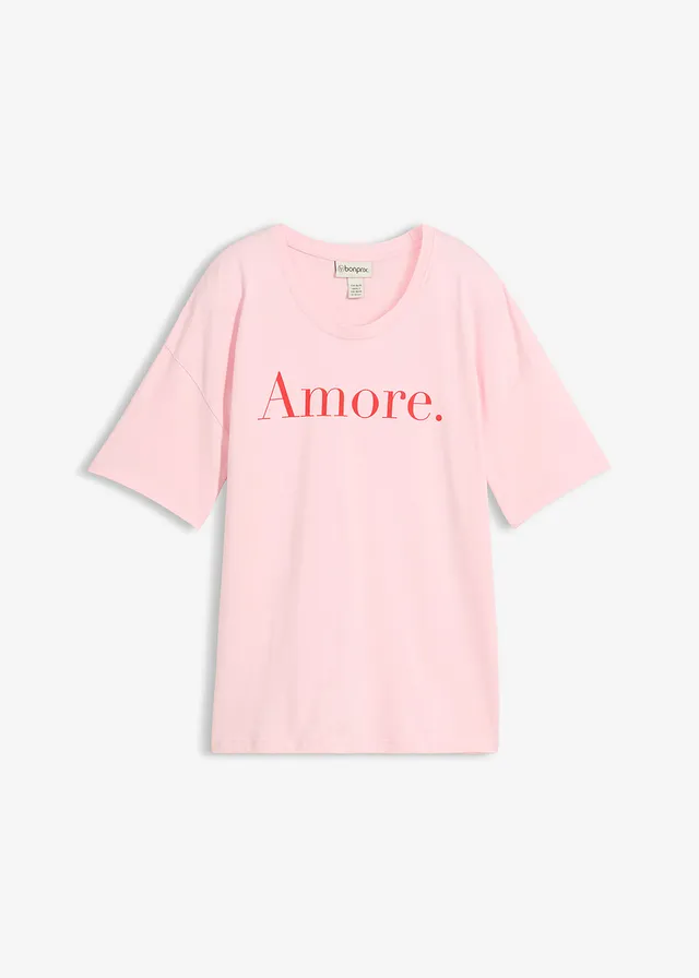 T-shirt 100% coton, Couleur: rose cristal-fraise imprimé