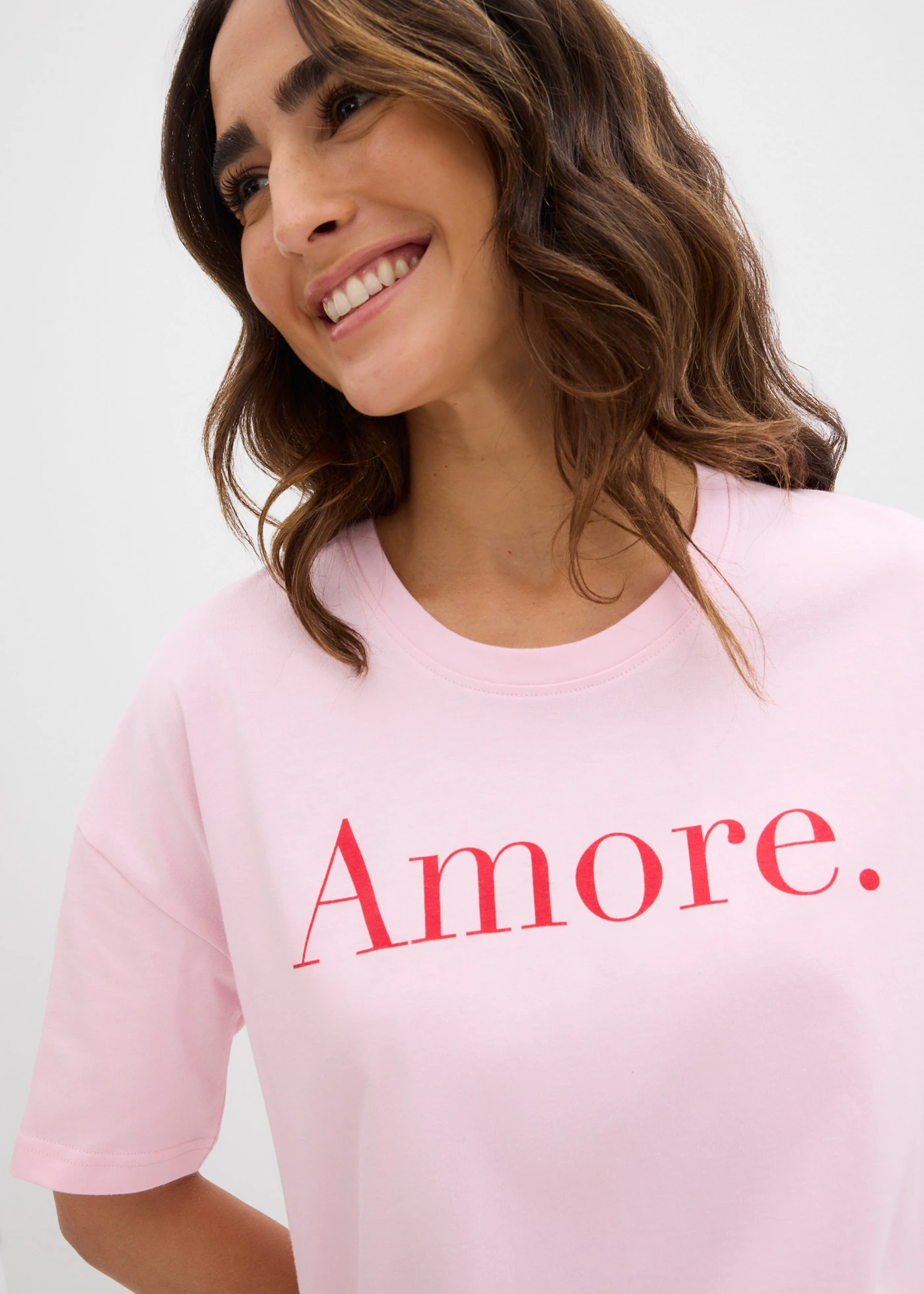 T-shirt 100% coton • rose cristal-fraise imprimé • Boutique bonprix