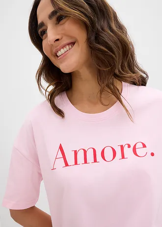 T-shirt 100% coton • rose cristal-fraise imprimé • Boutique bonprix