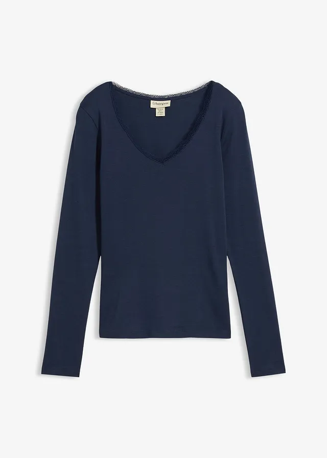 T-shirt manches longues • bleu foncé • Boutique bonprix