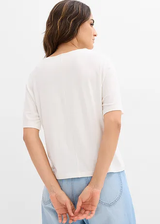 Shirt van viscose mix, Kleur: wolwit