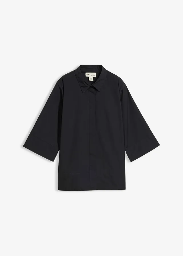 Blouse van biologisch katoen • zwart • bonprix online shop