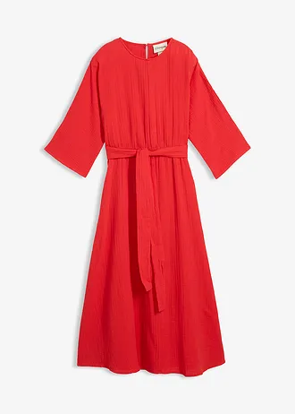 Robe midi en coton doux • fraise • Boutique bonprix